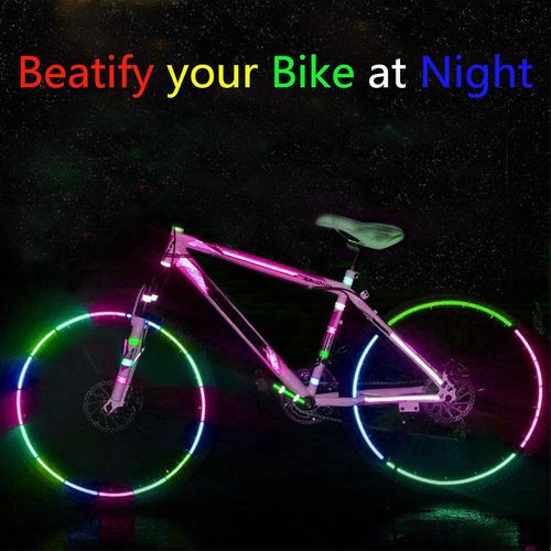 5 Pack Reflective Tape Outdoor Safety Warning Lighting Sticker Waterproof Bike Reflector Tape for Bicycle Bike Car Motorcycle DIY Rim Decoration (5 Color)