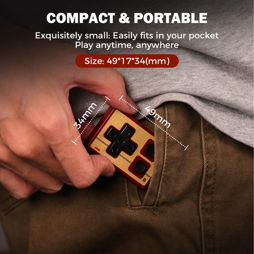 Mini Controller for iPhone/iPad/Android, Portable Wireless Controller for TikTok Scrolling, E-book Page Turning, Music Control, PPT Clicker, Selfie Shutter, with Wrist Strap
