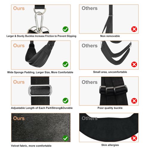 BDSM Door Sex Toys Sex Swing Bondage Slave Leather Soft Plush Sex Slings with Adjustable Straps, Hanging Door Handcuffs Leg Restraints Spreader Adult Toys for Couple