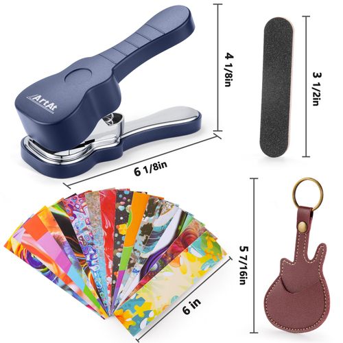 Guitar Pick Punch Kit – Bass Guitar Picks Puncher With 15 Pick Strips Medium Guitar Pick Maker Punch Kit Unique Guitar Lovers Gifts
