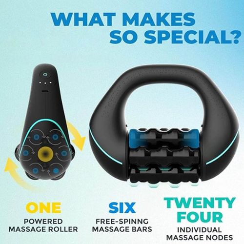 Electric Handheld Rolling Massager - Percussive Massager, Targeting Knots with Precision Deeply Relieve Muscle Soreness, 3 Levels 24 Massage Buttons for Gentle Heat Application