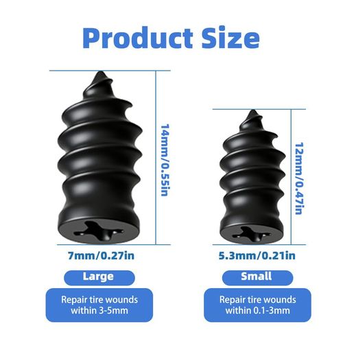 Tire Repair Nails Kit with 2 Sizes, 2026 New Vacuum Tire Repair Rubber Nail, Screw in Tire Repair Plugs, Fast Self-Service Tire Repair Tools for Car, Motorcycle, Truck (40 Pcs)