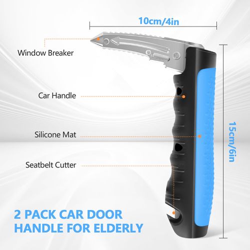 Car Door Handle for Elderly, 3-in-1 Car Handle Assist for Seniors, Portable Auto Cane Vehicle Support Handle, 500 lbs Capacity, Non-Slip Door Assist Bar