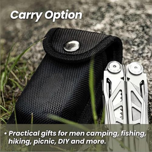 Multitool, 16-in-1 Stainless Steel Multi Tool Pliers with Self-Locking, Pocket Knife, Nylon Sheath, Professional (EDC) Multi-Tool for Survival, Camping and Hunting, Hiking, Gifts for Men