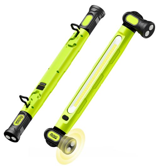 Under Hood Work Light Bar, 3000LM LED Magnetic Light Bar with Hooks, 5200mAh Cordless Rechargeable Hood Light Fathers Day Dad Gifts for Men/Mechanic/Car Repairing/Garage-Gree