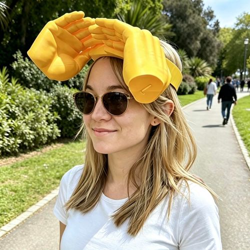 Hands Free Hand Shade Hat, Adjustable Funny Sun Visor Hat for Beach Travel Outdoor Activities & Photos