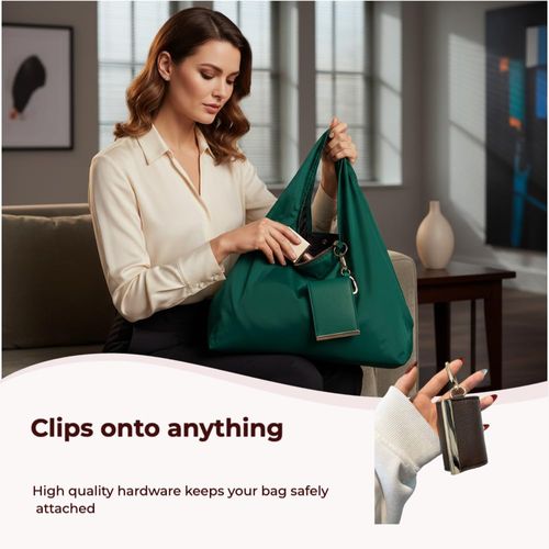 Portable Foldable Keychain Tote Bag |Collapsible Reusable Bag Keychain|Portable Ins Style Large Capacity Shopping Bag