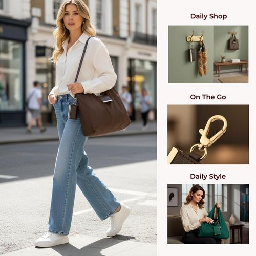 Portable Foldable Keychain Tote Bag |Collapsible Reusable Bag Keychain|Portable Ins Style Large Capacity Shopping Bag