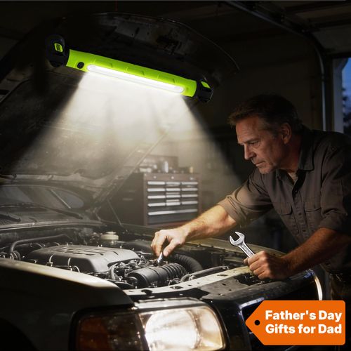 Under Hood Work Light Bar, 3000LM LED Magnetic Light Bar with Hooks, 5200mAh Cordless Rechargeable Hood Light Fathers Day Dad Gifts for Men/Mechanic/Car Repairing/Garage-Gree