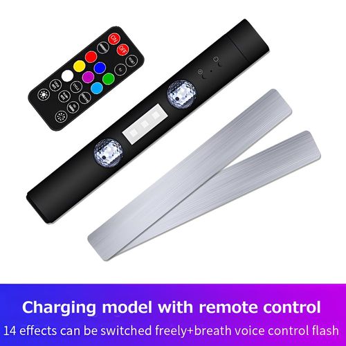 Wireless Car Interior LED Lights with Remote Control, Multcolor Lamps, USB Rechargeable Ambient Inside Night Lighting Kit for Cars Trucks SUVs Home Decoration, Wireless LED Ambient Lighting