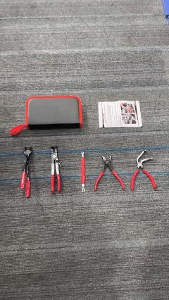 5PCS Automotive Electrical Disconnect Pliers Kit with Storage Case, High-Carbon Steel Connector Separator, Hose Clamp & Trim Clip Removal Tools, Professional Set for Auto Repair & Maintenance