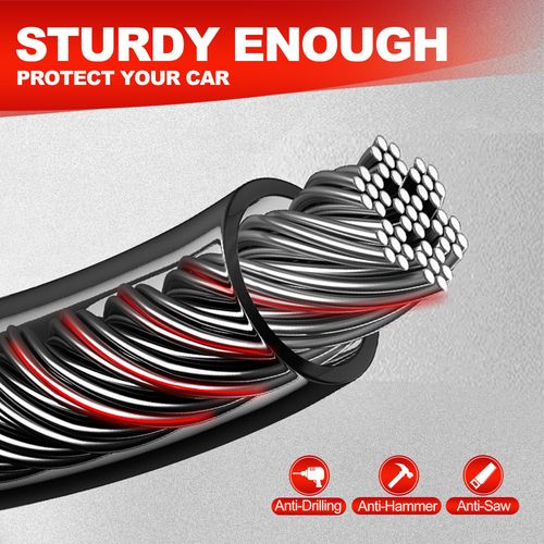 Car Steering Wheel Lock, Seat Belt Lock, Anti-Theft Device, Max 17 Inch Length, Small and Light-Weight, Multi-Functional, Fit Most Vehicle, SUV, Golf Cart Security