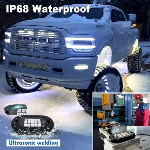RGB LED Rock Lights, 180 LEDs Lights with Phone App/Remote Control & Timing & Music Mode Rock Lights Kits, Waterproof Underglow Light for ATV RZR UTV SUV Off Road AUTO Motorcycle (12 Pods)