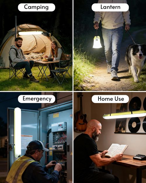26" Inflatable Solar Camping Lantern,Magnetic LED Tube Light with USB-C 1800mAh Phone Charger,IP66 Waterproof TPU Tent Light for Hurricane Emergency,Backpacking & Off-Grid Survival