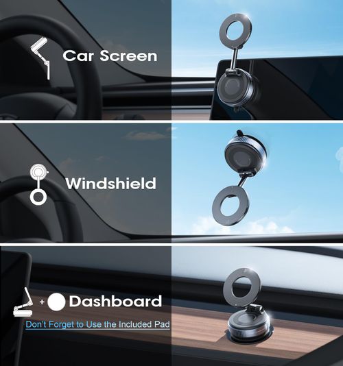 Upgraded Vacuum Magnetic Car Phone Holder 360° Reinforced 96LBS Ultra Suction Cup Phone Mount for MagSafe Cell Phone Holders for Your Car/Gym/Mirror Mount for iPhone & Android