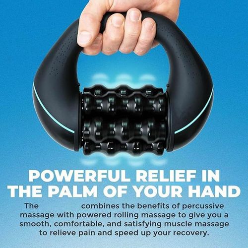 Electric Handheld Rolling Massager - Percussive Massager, Targeting Knots with Precision Deeply Relieve Muscle Soreness, 3 Levels 24 Massage Buttons for Gentle Heat Application