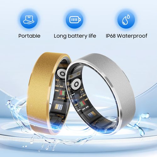 Smart Ring Health Tracker for Men Women, Sleep Stress Exercise Health Monitoring, IP68 Waterproof, Long Battery Life, No Subscription, iOS Android Compatible