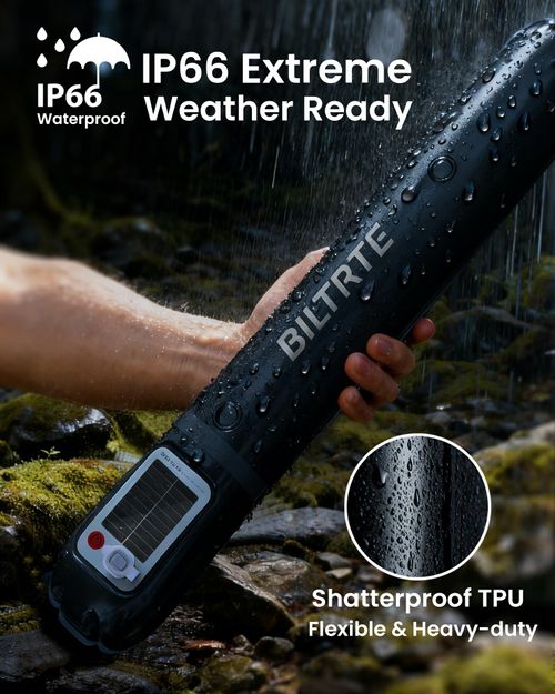 26" Inflatable Solar Camping Lantern,Magnetic LED Tube Light with USB-C 1800mAh Phone Charger,IP66 Waterproof TPU Tent Light for Hurricane Emergency,Backpacking & Off-Grid Survival