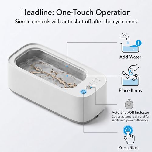 Ultrasonic Jewelry Cleaner Machine, 45kHz Rechargeable Household Ultrasonic Cleaner for Jewelry, Eyeglasses, Rings, Watch Straps, Dentures, Portable with 3 Cleaning Modes and Auto Shut-Off