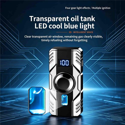 Outdoor Windproof Lighter: Adjustable Flame, Transparent Fuel Tank, Durable Alloy Body—Ideal for Hiking, Camping, and BBQ
