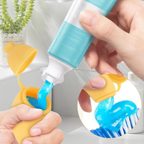 4 Pcs Banana Toothbrush Cover, Banana-Shaped Toothbrush Travel Case with Toothpaste Dispenser, Portable Brush Travel Case for Home Travel Outdoor Camping
