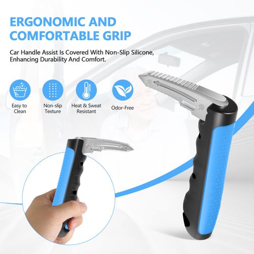 Car Door Handle for Elderly, 3-in-1 Car Handle Assist for Seniors, Portable Auto Cane Vehicle Support Handle, 500 lbs Capacity, Non-Slip Door Assist Bar