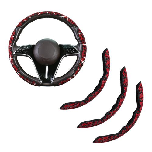3PCS Car Bling Steering Wheel Cover,  Leopard , Anti-Slip