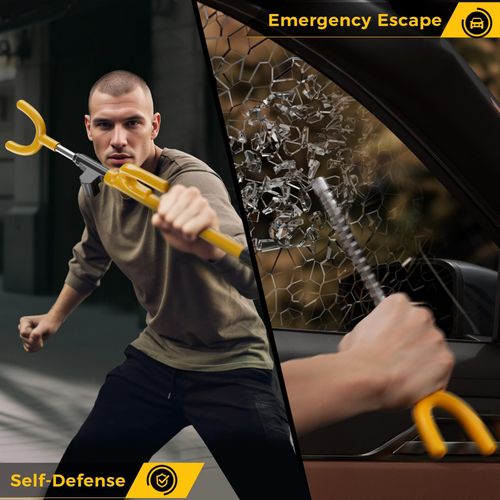 Upgraded Car Steering Wheel Lock Anti-Theft Device, Steering Wheel Locks for Car SUV, Easy Installation, Rubber Protection, Extendable Universal Security Device