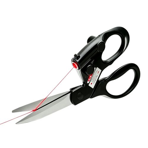 Laser Guided Fabric Scissors, Visual Laser Guide for Assisted Straight Cutting, Ergonomic Handle for DIY Crafts Fabric, Paper and Light Leather