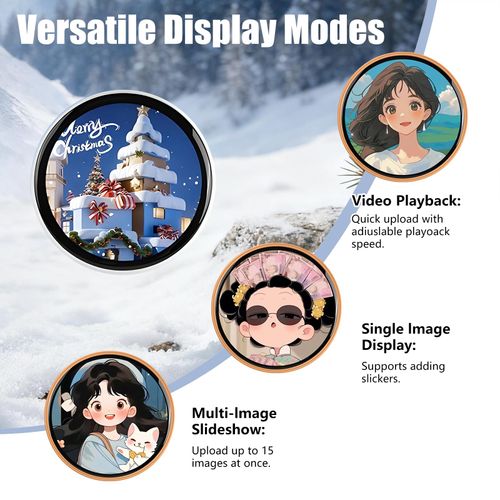 Digital Badge with DIY Text & Photo & Video，1.7 Inch Hd Touchscreen Digital Pin，Gift for Anime Fans, Ideal for Backpacks and Conventions