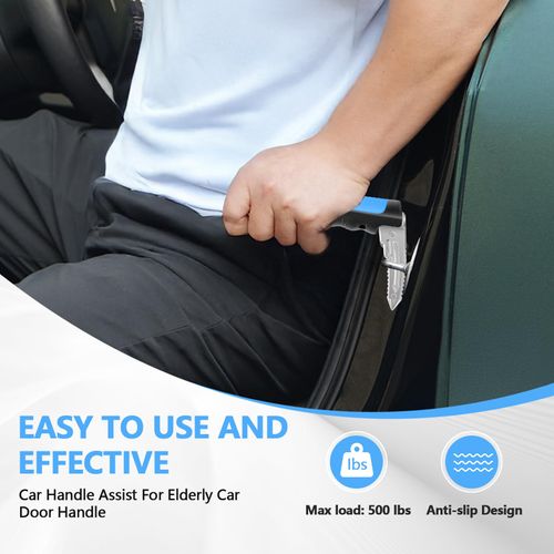Car Door Handle for Elderly, 3-in-1 Car Handle Assist for Seniors, Portable Auto Cane Vehicle Support Handle, 500 lbs Capacity, Non-Slip Door Assist Bar