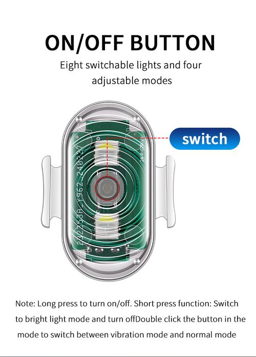 4-Piece Led Anti-Collision Lights with Remote Control, Multi-Color Warning Signal Lights for Motorcycles, PVC Circuit Board