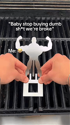 4 PCS Funny BBQ Stand Muscle Man Hot Dog Holder | Reusable Stainless Steel Hotdog and Sausage Stand | Portable Hot Dog Roaster | Barbecue Grill Accessories | Funny Birthday Gifts for Men