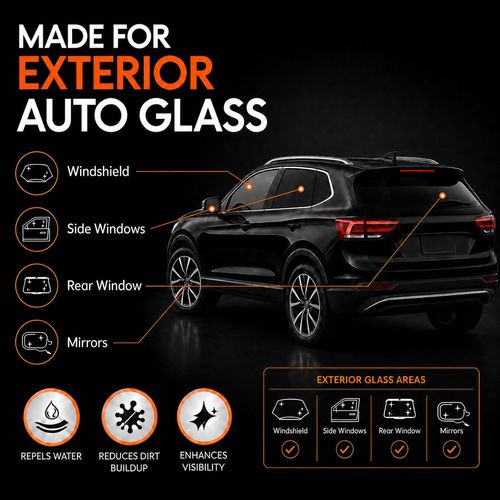 Windshield Oil Film Remover for Car, 2 Pack 100ml Each Roll-On Glass Cleaner Compound with Built-In Cleaning Pad, Helps Remove Road Film, Water Spots, Smudges & Haze, Exterior Auto Glass
