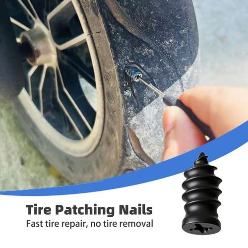Tire Repair Nails Kit with 2 Sizes, 2026 New Vacuum Tire Repair Rubber Nail, Screw in Tire Repair Plugs, Fast Self-Service Tire Repair Tools for Car, Motorcycle, Truck (40 Pcs)
