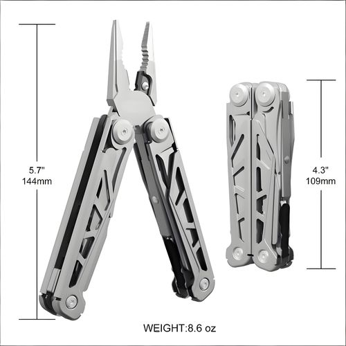 Multitool, 16-in-1 Stainless Steel Multi Tool Pliers with Self-Locking, Pocket Knife, Nylon Sheath, Professional (EDC) Multi-Tool for Survival, Camping and Hunting, Hiking, Gifts for Men
