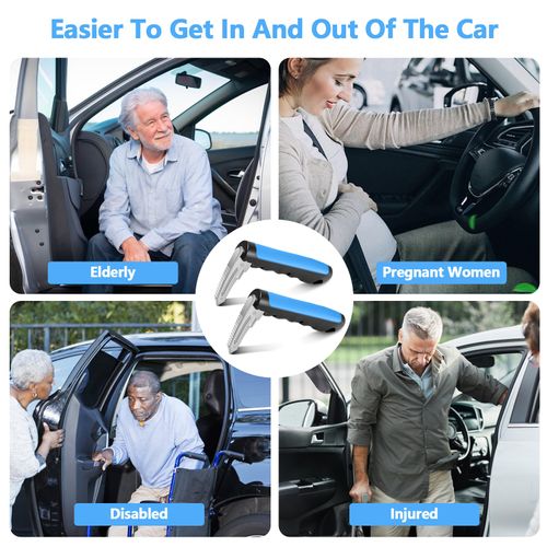 Car Door Handle for Elderly, 3-in-1 Car Handle Assist for Seniors, Portable Auto Cane Vehicle Support Handle, 500 lbs Capacity, Non-Slip Door Assist Bar
