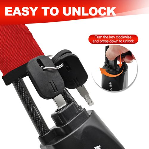 Car Steering Wheel Lock, Seat Belt Lock, Anti-Theft Device, Max 17 Inch Length, Small and Light-Weight, Multi-Functional, Fit Most Vehicle, SUV, Golf Cart Security