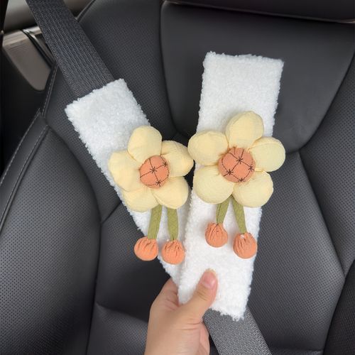 Car Seat Belt Cover Stocking Stuffers Cute Creative Toy Flower Cloud Duck Safety Seatbelt Shoulder Pad Auto Accessory Neck Cushion Protector Seatbelt Shoulder Protector Nice Gift