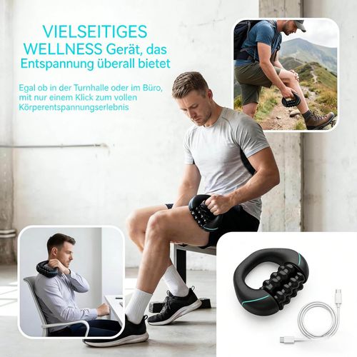 Electric Handheld Rolling Massager - Percussive Massager, Targeting Knots with Precision Deeply Relieve Muscle Soreness, 3 Levels 24 Massage Buttons for Gentle Heat Application