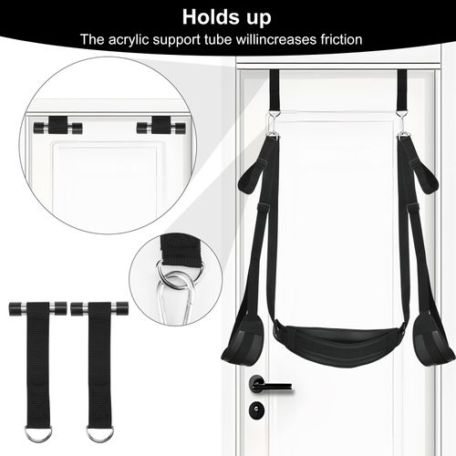 BDSM Door Sex Toys Sex Swing Bondage Slave Leather Soft Plush Sex Slings with Adjustable Straps, Hanging Door Handcuffs Leg Restraints Spreader Adult Toys for Couple