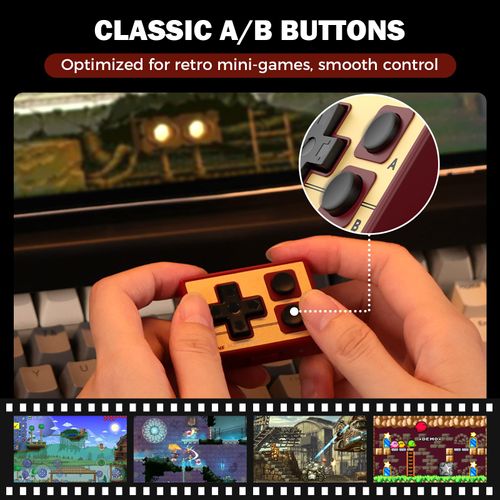 Mini Controller for iPhone/iPad/Android, Portable Wireless Controller for TikTok Scrolling, E-book Page Turning, Music Control, PPT Clicker, Selfie Shutter, with Wrist Strap