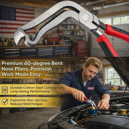 5PCS Automotive Electrical Disconnect Pliers Kit with Storage Case, High-Carbon Steel Connector Separator, Hose Clamp & Trim Clip Removal Tools, Professional Set for Auto Repair & Maintenance