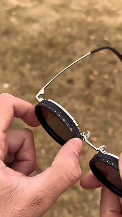 Adjustable Tint Sunglasses Polarized Men, 1-9 Gear Manual Dimming, Steampunk Round Metal Frame