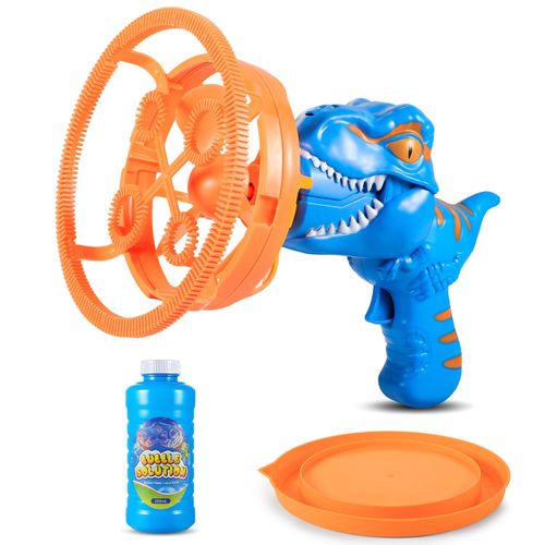 Dinosaur Shaped Bubble Gun for Kids - Blows Over 1000 Bubbles per Minute & Creates Giant Bubbles, Birthday, Christmas & Easter Gift for Boys & Girls
