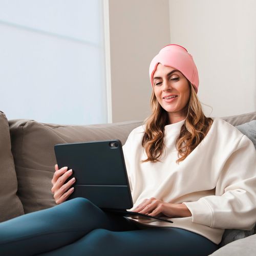 Headache Relief Cap, Migraine Ice Pack Mask Products, Women Cooling Gel Hat, Face Cold Compress Head Wrap for Her Stress. Great Birthday Gift for Mom, Sister, Grandma, Girlfriend, & Teacher