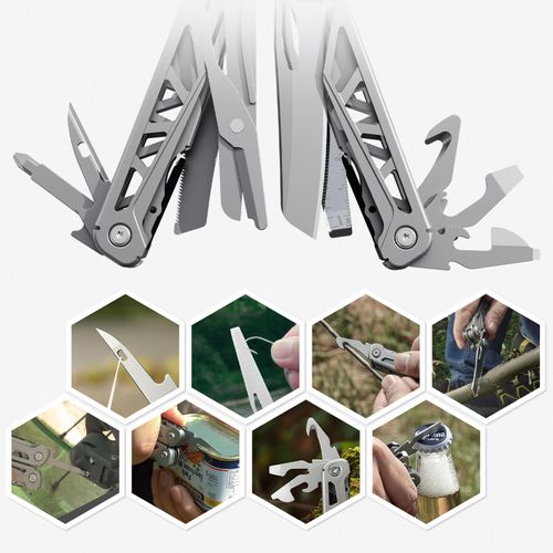 Multitool, 16-in-1 Stainless Steel Multi Tool Pliers with Self-Locking, Pocket Knife, Nylon Sheath, Professional (EDC) Multi-Tool for Survival, Camping and Hunting, Hiking, Gifts for Men