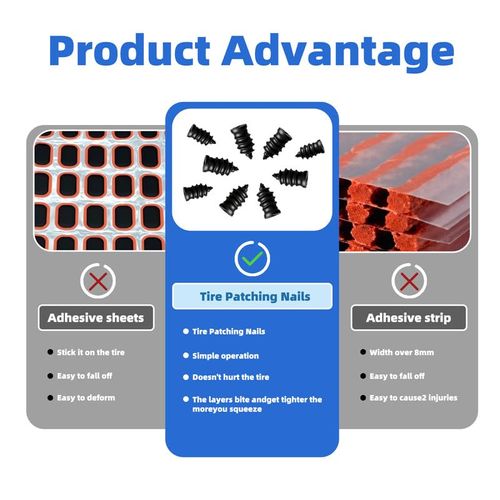 Tire Repair Nails Kit with 2 Sizes, 2026 New Vacuum Tire Repair Rubber Nail, Screw in Tire Repair Plugs, Fast Self-Service Tire Repair Tools for Car, Motorcycle, Truck (40 Pcs)