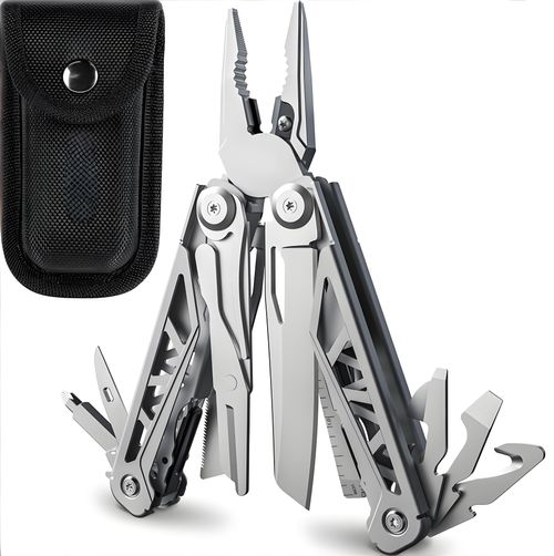 Multitool, 16-in-1 Stainless Steel Multi Tool Pliers with Self-Locking, Pocket Knife, Nylon Sheath, Professional (EDC) Multi-Tool for Survival, Camping and Hunting, Hiking, Gifts for Men