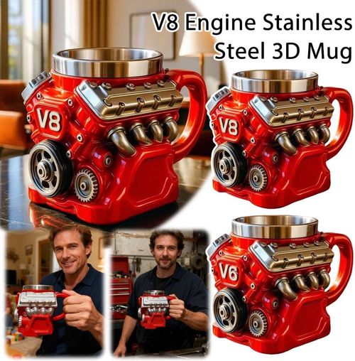 The 2026 V8 engine stainless steel insulated mug